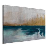 Leinwandbild Grasses Blau Goldfarben B: 120 cm - Blau/Goldfarben, Basics, Holz/Textil (120/80/1,2cm) - artgeist
