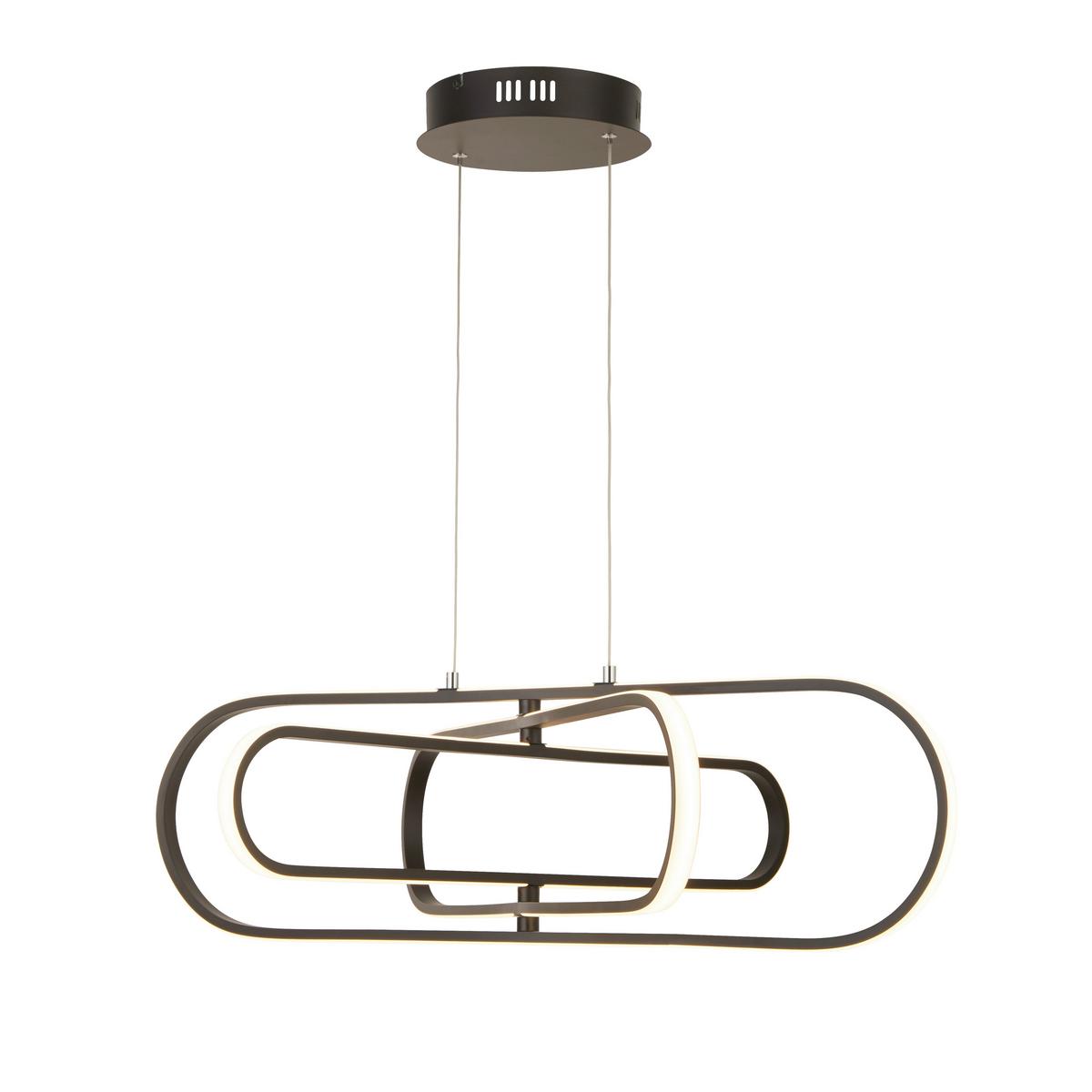 LED-Pendelleuchte Clip 61775bk - Schwarz/Weiß, Design, Kunststoff/Metall (120/80/74,5cm)