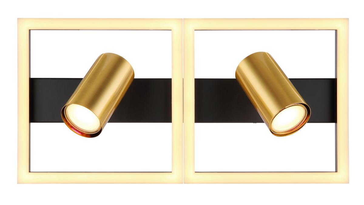 Led-wandleuchte 57032-2 - Messingfarben/Opal, Design, Kunststoff/Metall (44/22/15,5cm) - Globo