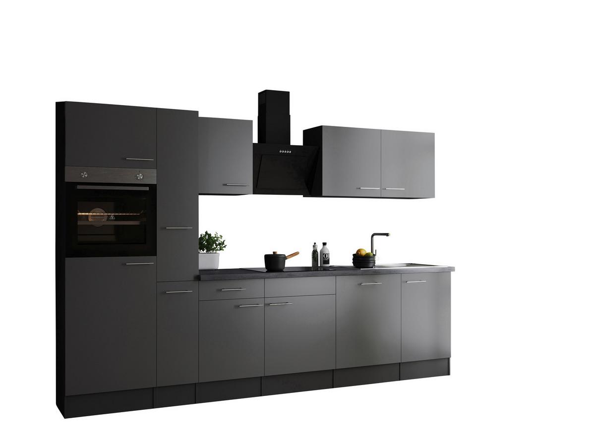 Küchenblock Oliver Grau B: 310 cm - Grau, Design, Holzwerkstoff (310cm) - Respekta