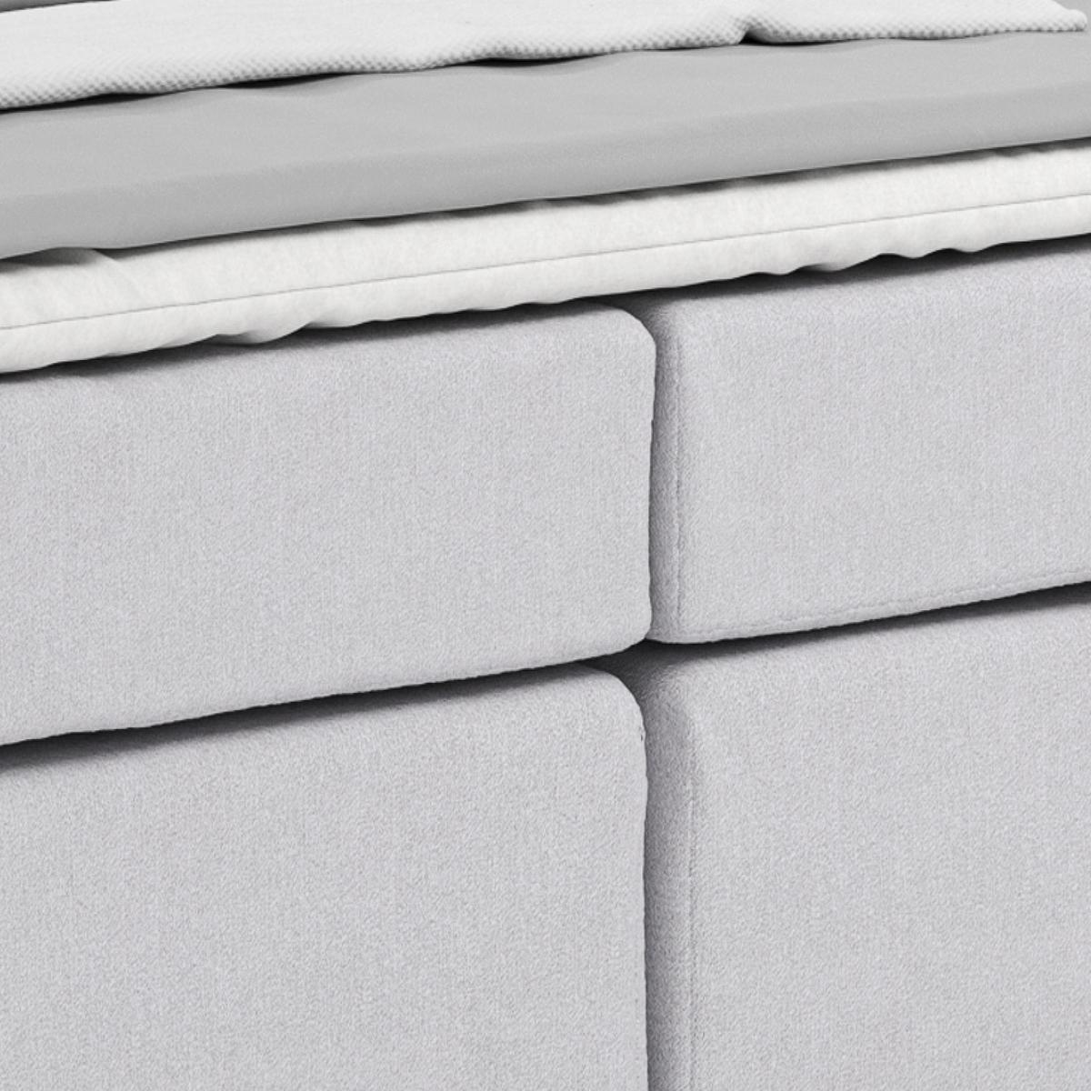 Postel Boxspring Nero, 160x200 cm, modro-šedá - barvy chromu/šampaňská, Konvenční, kov/textil (160/200cm)