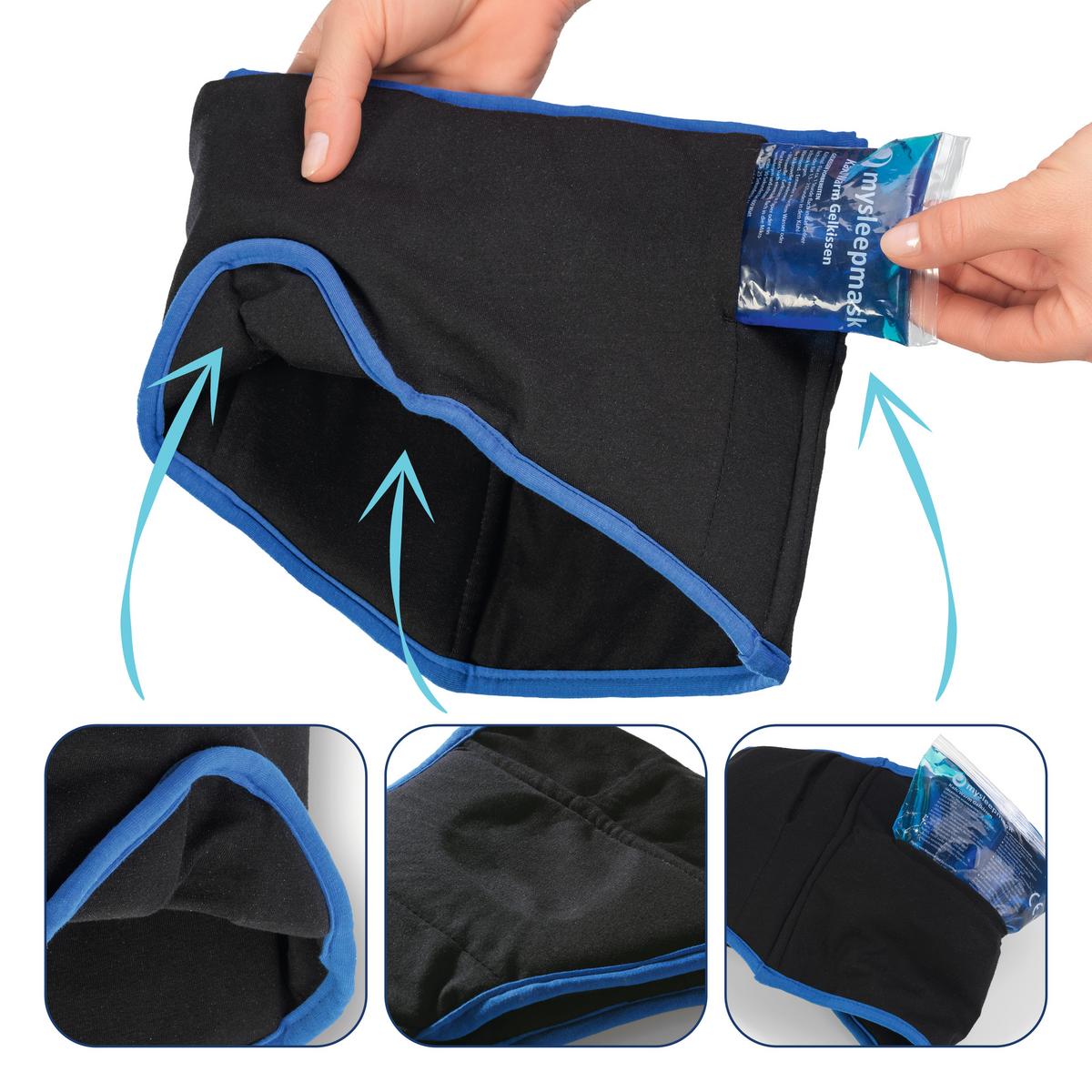 Schlafmaske Mysleepmask L/XL Schwarz/Blau - Blau/Schwarz, Basics, Textil (28/19/1cm)