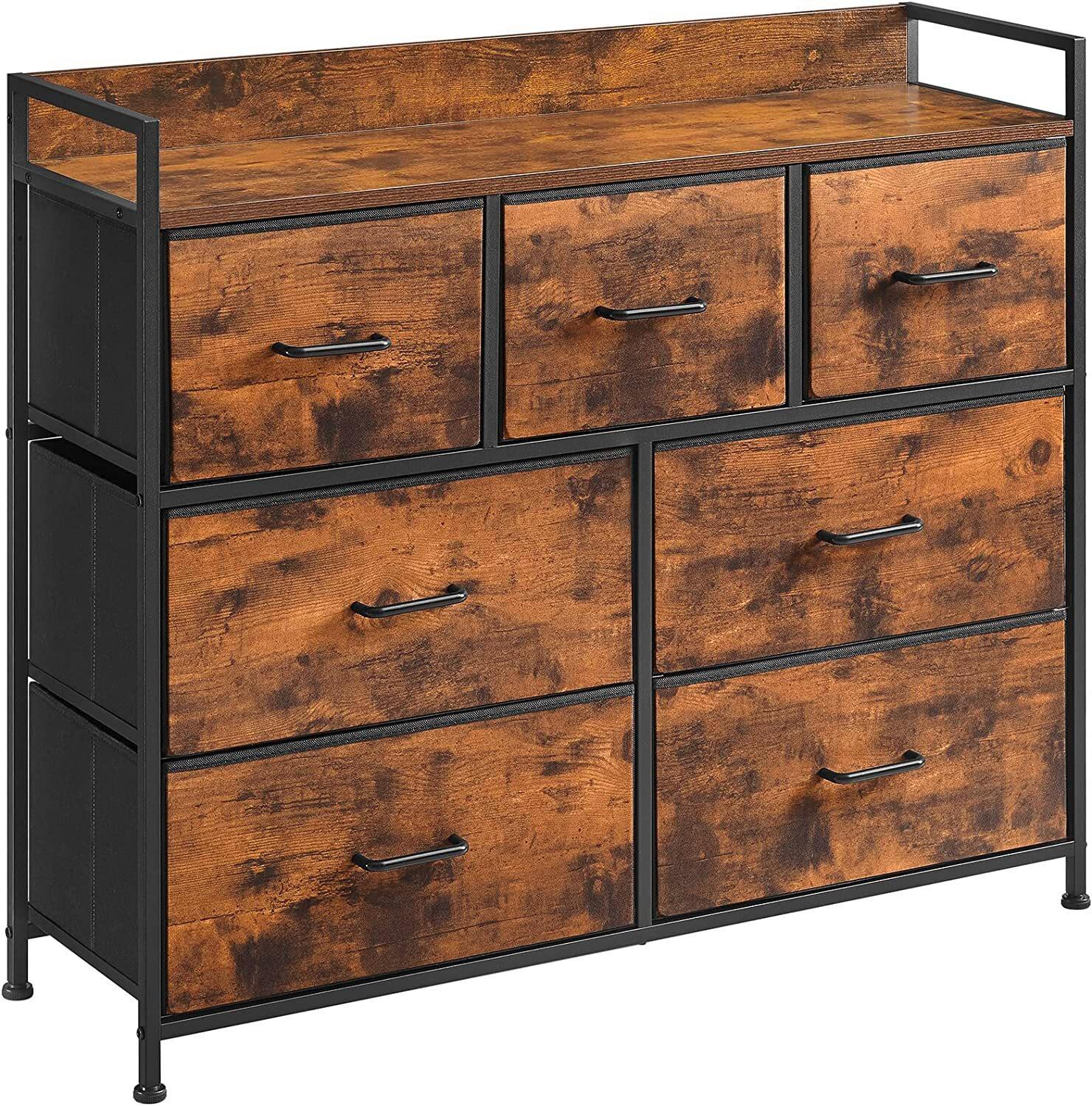 Komoda š. 98 cm, hnedá/čierna - hnedá/čierna, Trend, kov/kompozitné drevo (98/85/28.5cm) - Boxxx