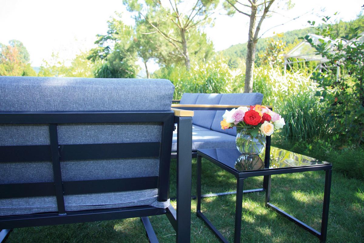 Loungegarnitur 5-tlg. Acamp Metall/textil Mit Kissen - Anthrazit, Basics, Textil/Metall - Acamp