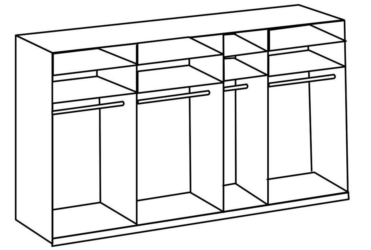 Schwebetürenschrank B: 350 cm Level 36c Grau/Eiche Dekor - Eichefarben/Grau, MODERN, Holzwerkstoff (350/236/65cm) - MID.YOU