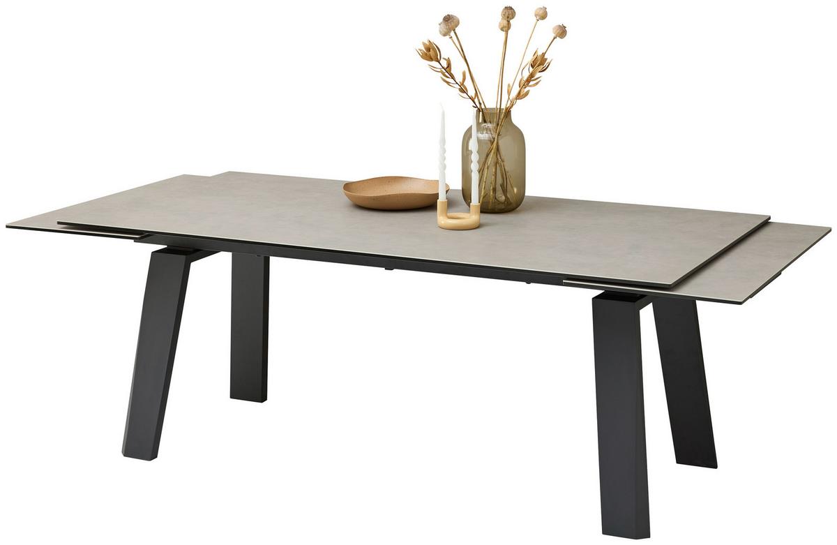 Esstisch Janis Grau/Schwarz - Schwarz/Grau, MODERN, Glas/Keramik (200-300/100/76cm) - Livetastic