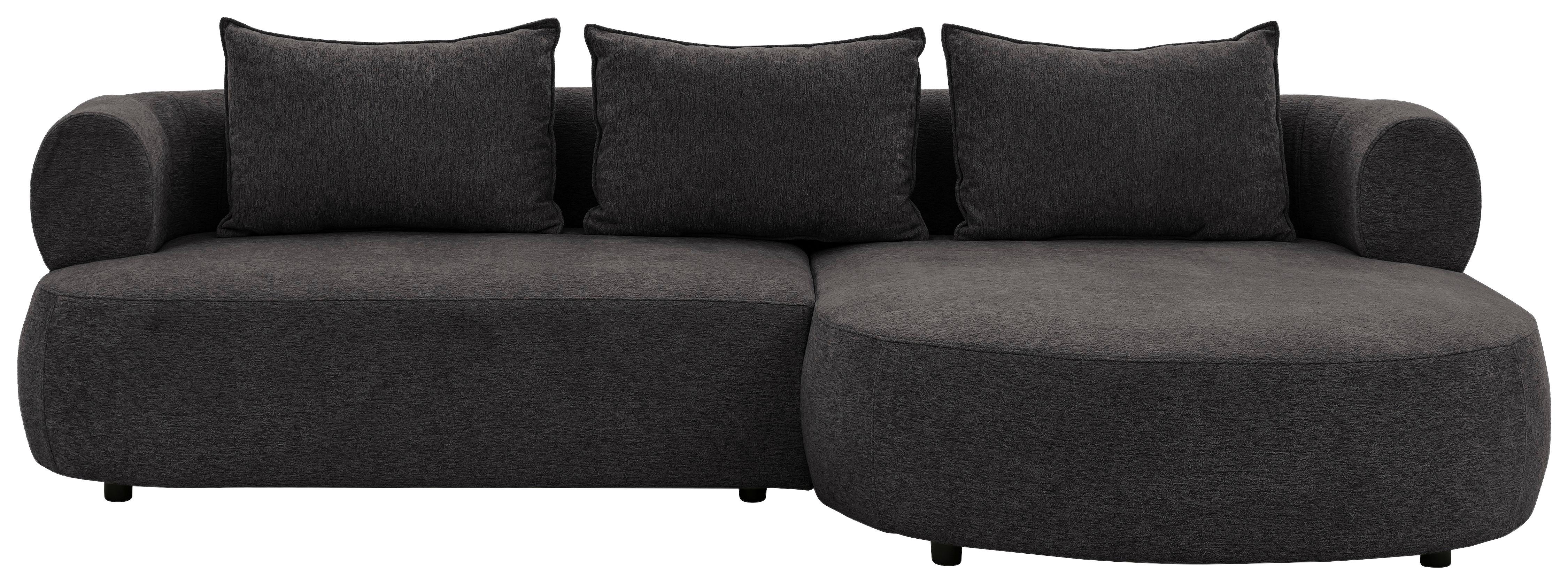 Ecksofa Ferro Schwarz S: 256x156 cm - Schwarz, Design, Textil (256/156cm) - Livetastic