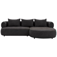 Ecksofa Ferro Schwarz S: 256x156 cm - Schwarz, Design, Textil (256/156cm) - Livetastic