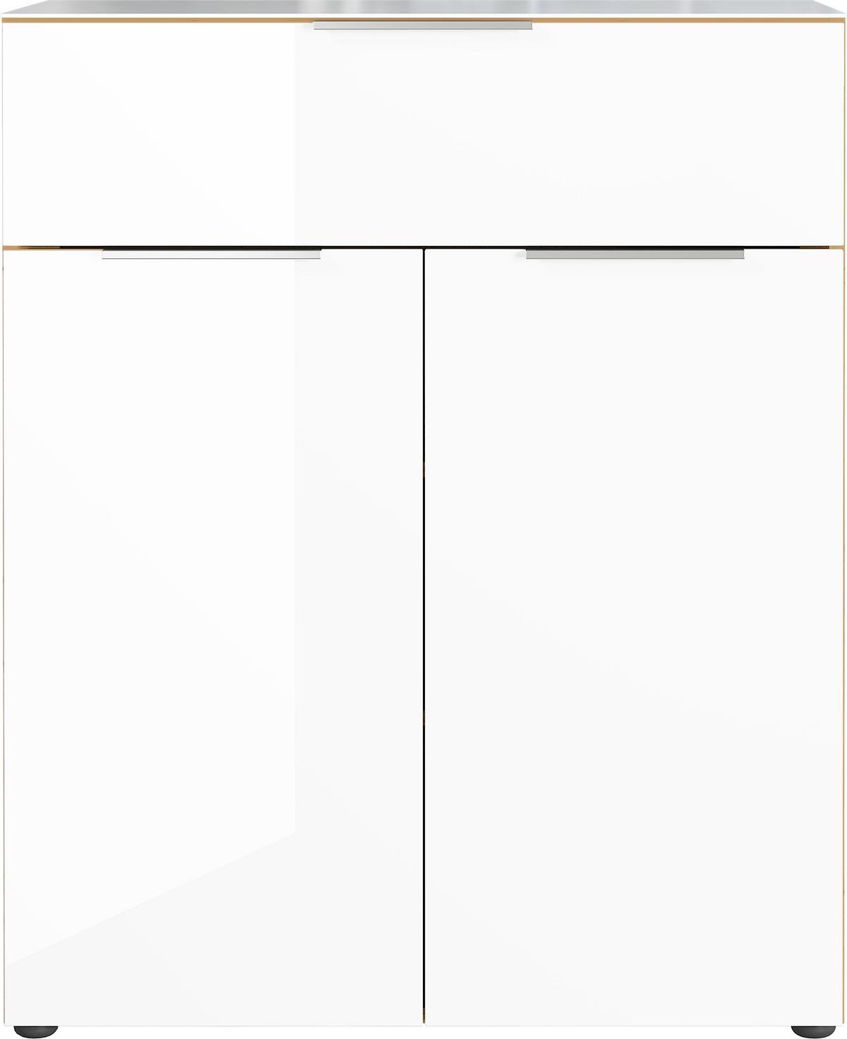 KOMODA OAKLAND - bílá/barvy dubu, Moderní, kov/kompozitní dřevo (83/102/42cm) - Premium Living