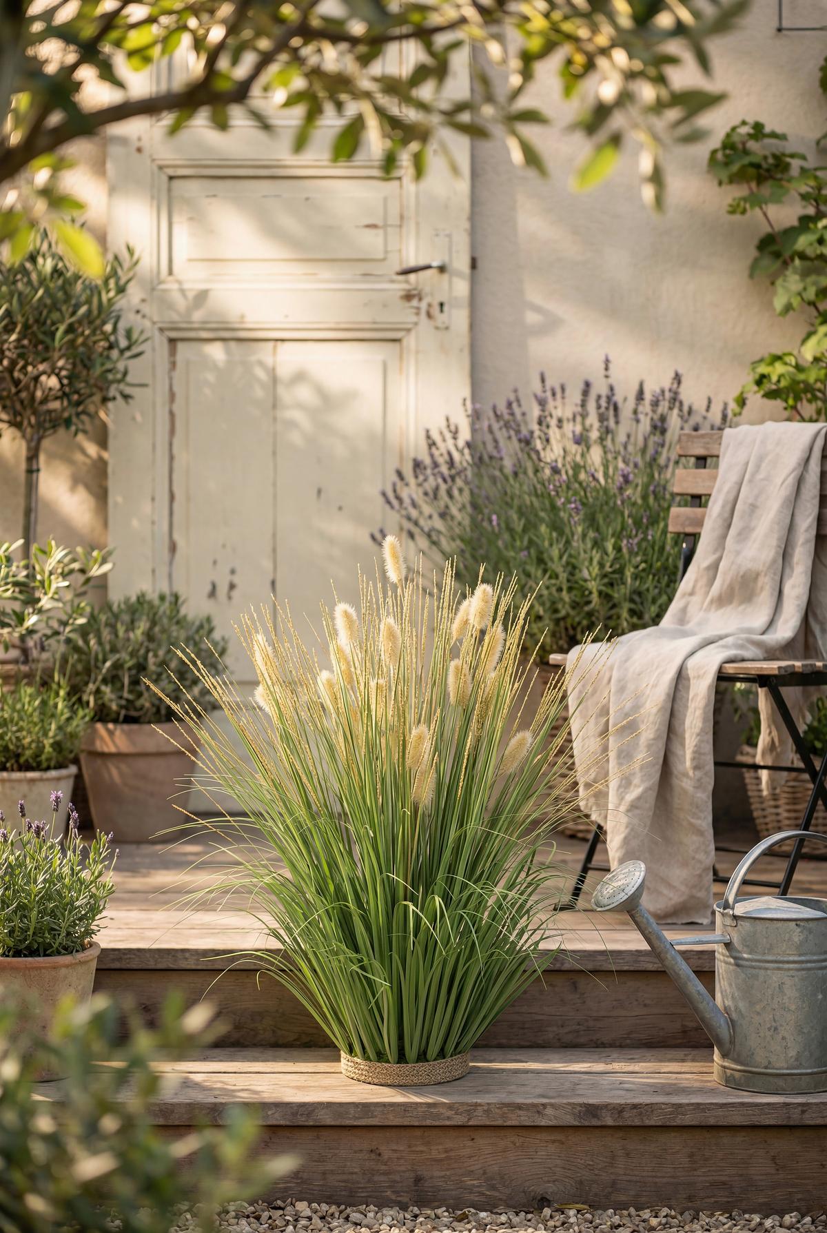 Kunstpflanze Mike - Creme/Grün, KONVENTIONELL, Papier/Kunststoff (30/52cm) - Luca Bessoni