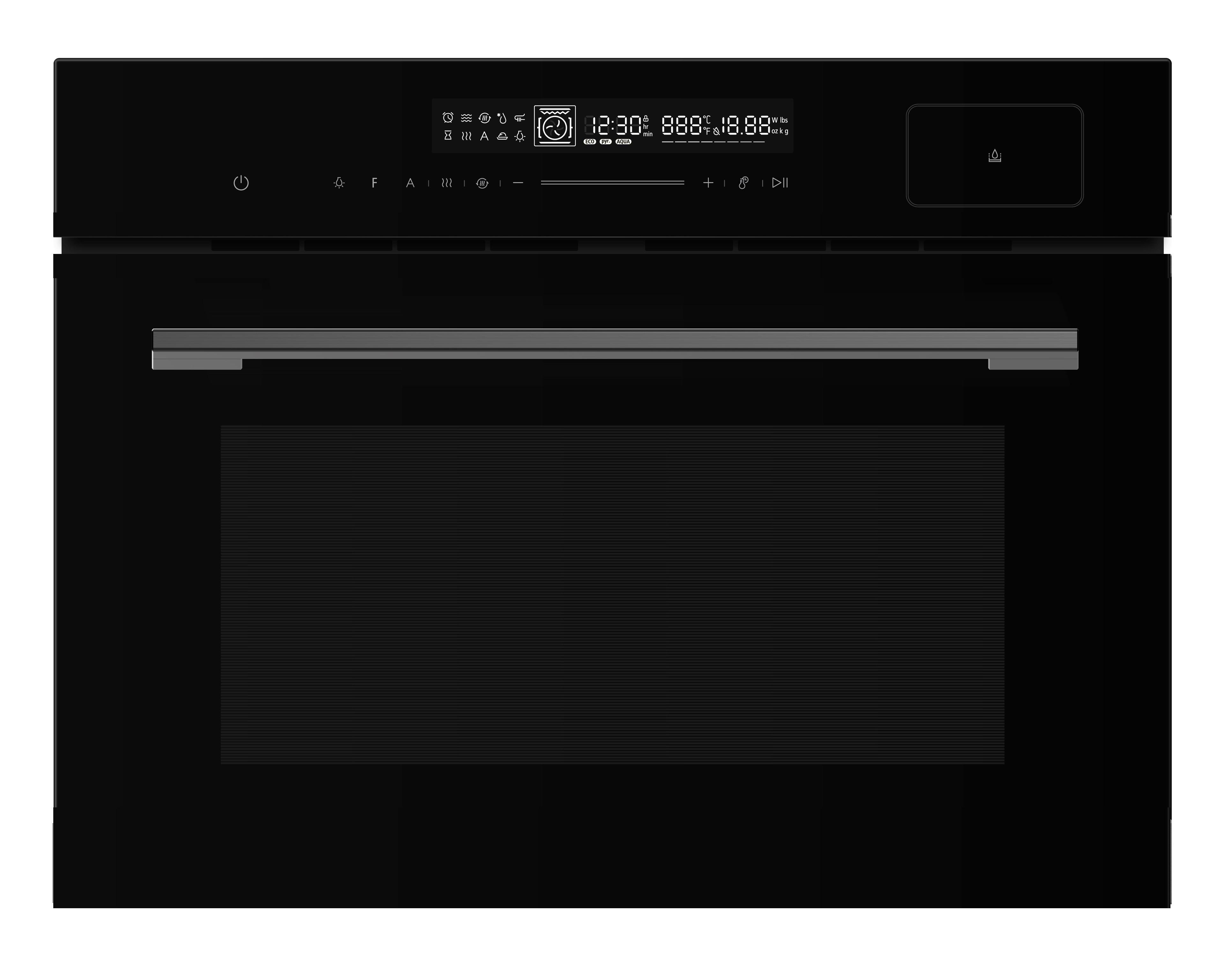 Dampfbackofen Stofek45tbl - Schwarz, MODERN, Glas/Metall (59.5/45.4/56.5cm) - Midea