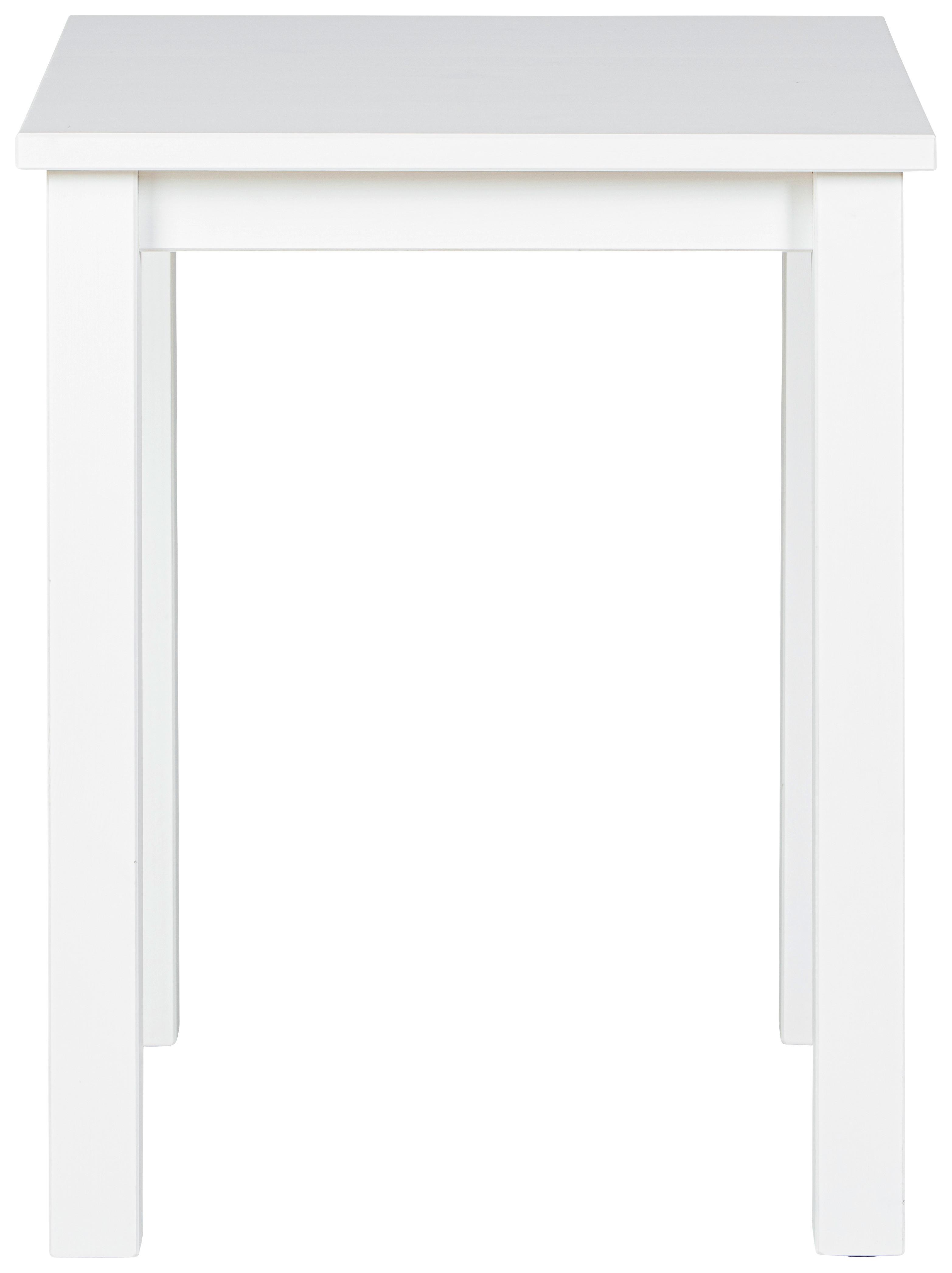 Beistelltisch Kiefer Massiv Asgar, Weiß - Weiß, Basics, Holz (45/45/55cm) - MID.YOU