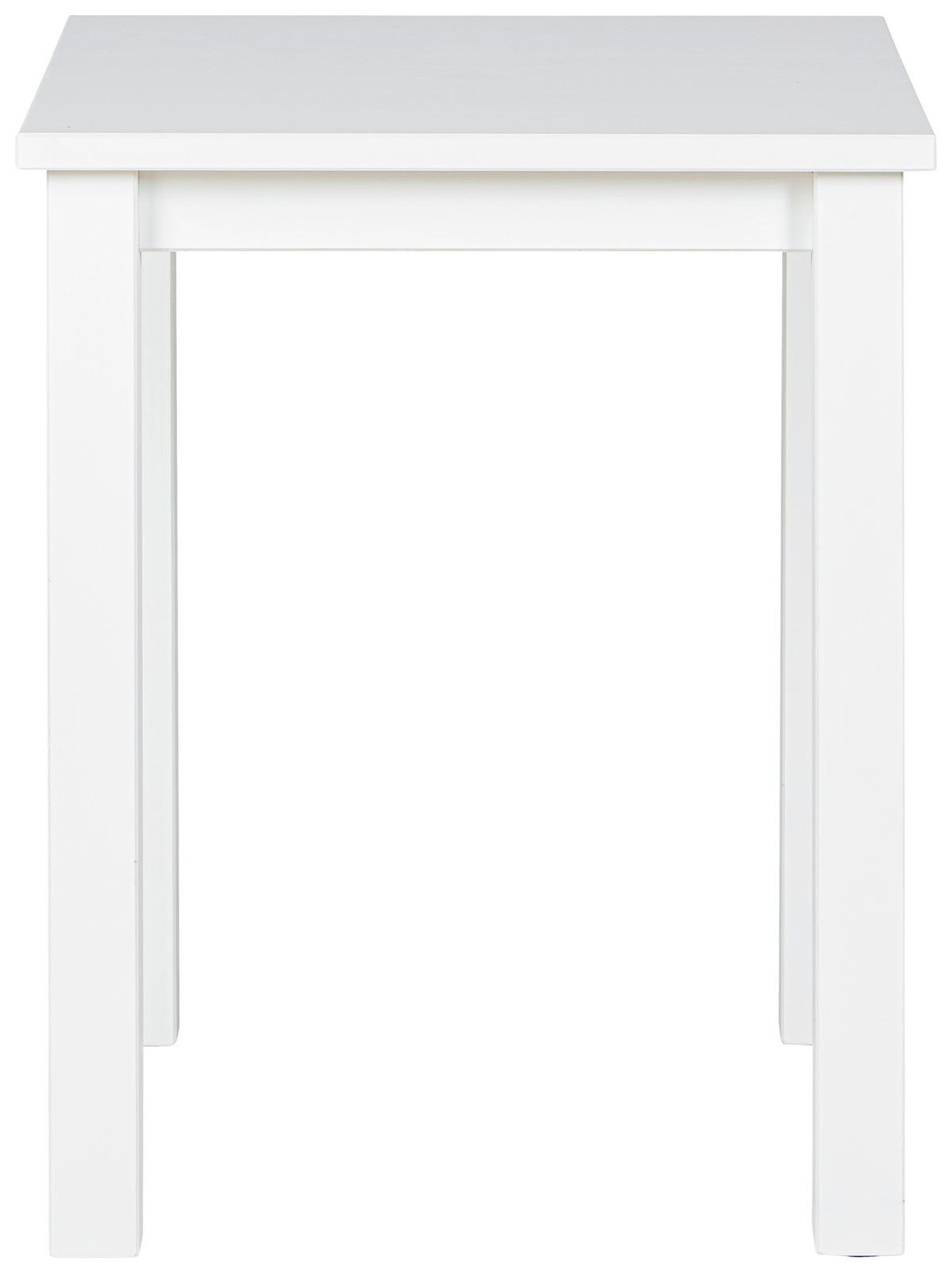 Beistelltisch Kiefer Massiv Asgar, Weiß - Weiß, Basics, Holz (45/45/55cm) - MID.YOU
