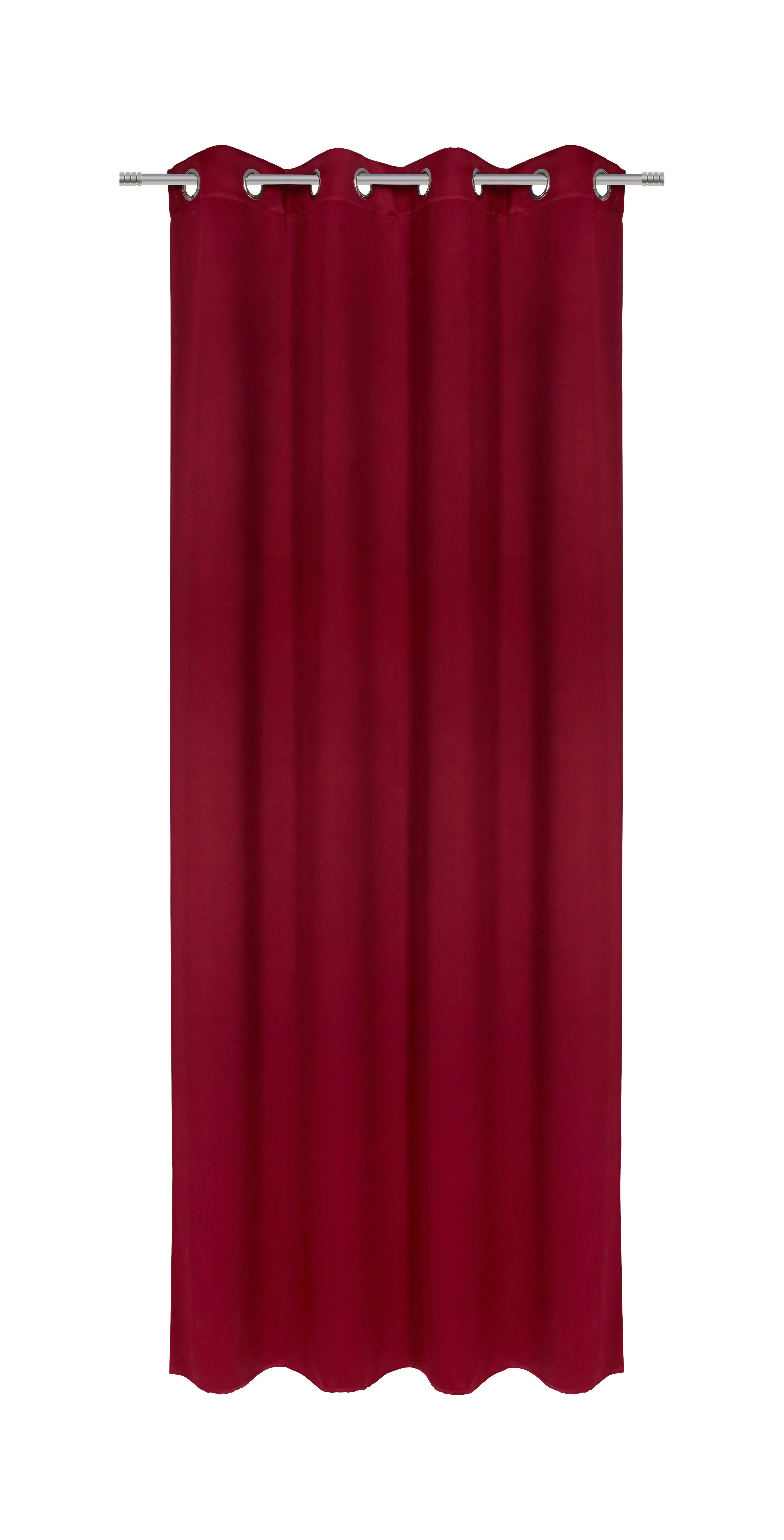 Vorhang Mit Ösen Elma B: 140cm, Rot - Rot, ROMANTIK / LANDHAUS, Textil (140/245cm) - James Wood