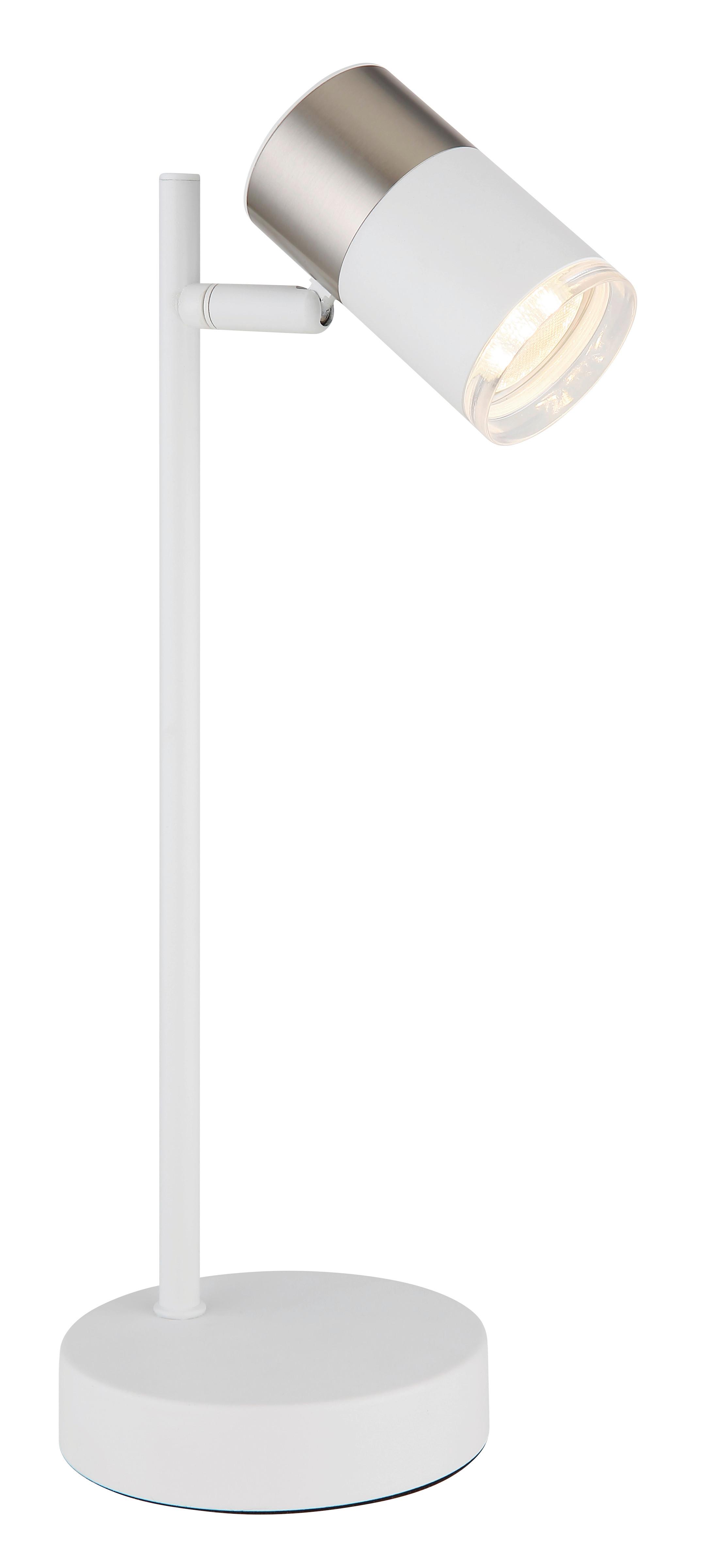 Tischleuchte 57851t - Transparent/Weiß, Design, Kunststoff/Metall (13,2/12/35cm) - Globo