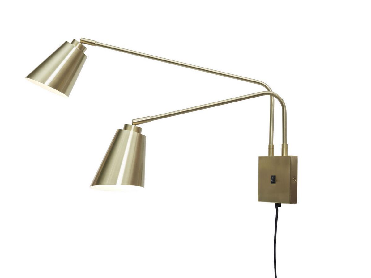 Wandleuchte Bremen 2-Flammig mit Schalter - Goldfarben, Basics, Metall (12/12/2,5cm) - It's about Romi