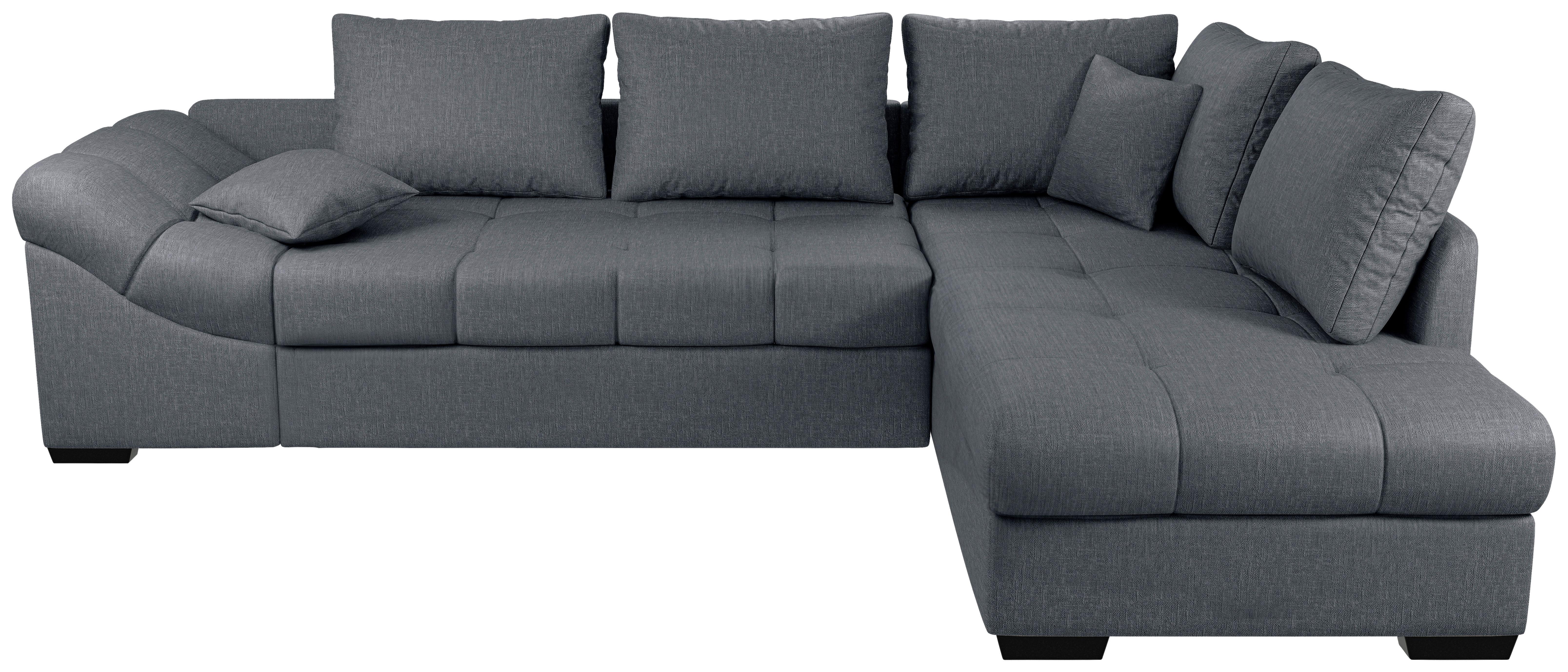 Eckschlafsofa Alvito Anthrazit S: 298x202 Cm - Anthrazit/Schwarz, MODERN, Textil (298/202cm) - MID.YOU