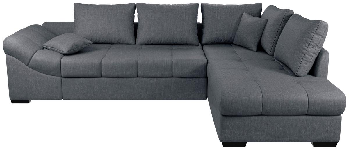 Eckschlafsofa Alvito Anthrazit S: 298x202 Cm - Anthrazit/Schwarz, MODERN, Textil (298/202cm) - MID.YOU