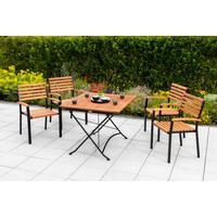Gartentisch Klappbar Holz/ Metall L: 90 Cm - Graphitfarben/Naturfarben, KONVENTIONELL, Holz/Metall (90/90/73cm) - Gardenson