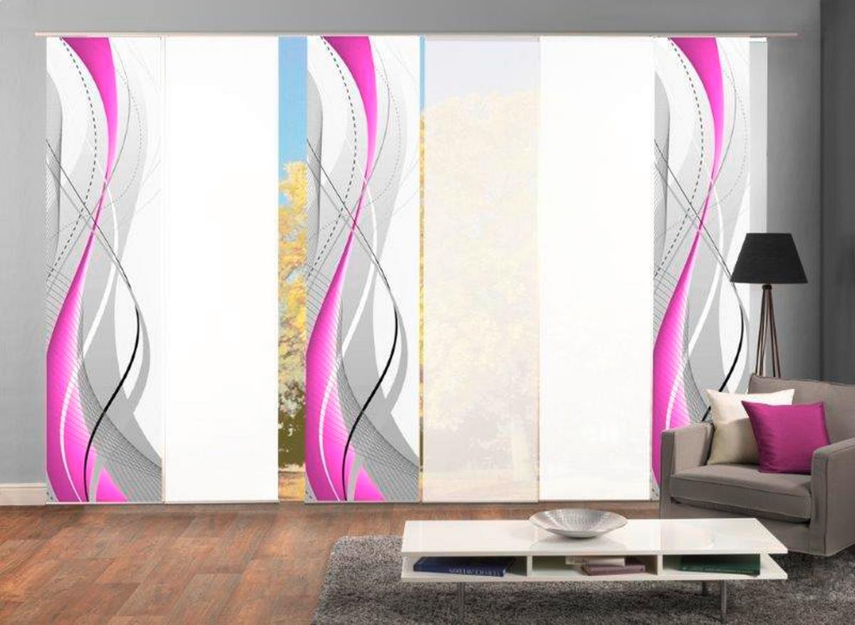 Flächenvorhang 6er Set Carlisle - Beere/Brombeere, Design, Textil (60/245cm) - Schmidt W. Gmbh