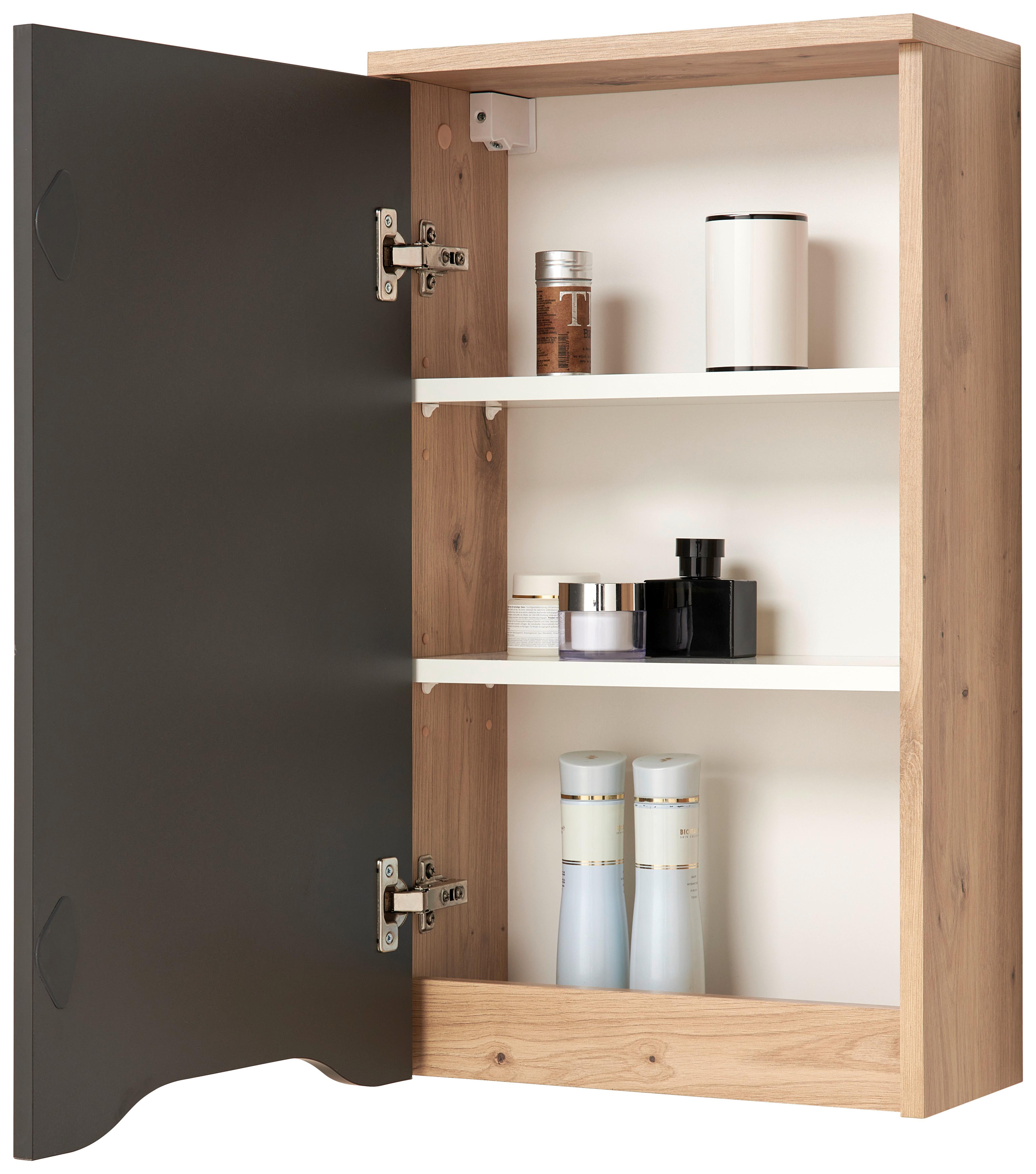 Furni Hängeschrank Mit Waschbecken 100 Cm - Eiche Evoke Coast Matt Mit Stahlgriffen