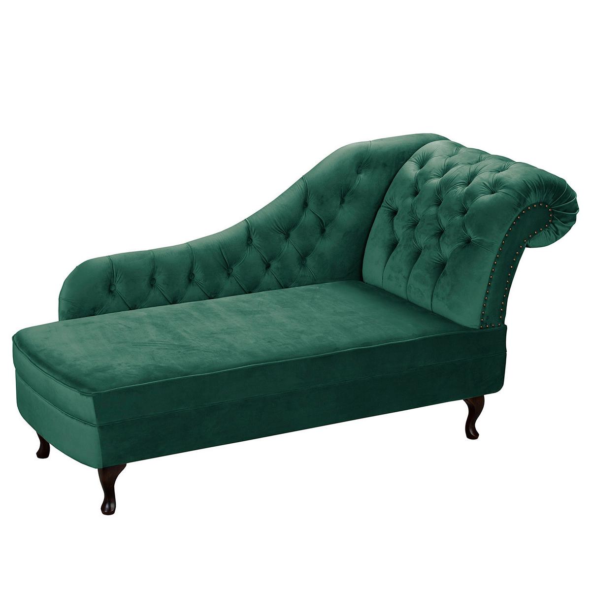 Récamiere Pako Grün B: 185cm - Braun/Grün, Design, Textil (185/93/75cm) - Livetastic