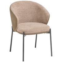 Armehnstuhl Cara Textil Braun B : 56 Cm - Schwarz/Braun, MODERN, Textil/Metall (56/76,5/57,5cm) - MID.YOU