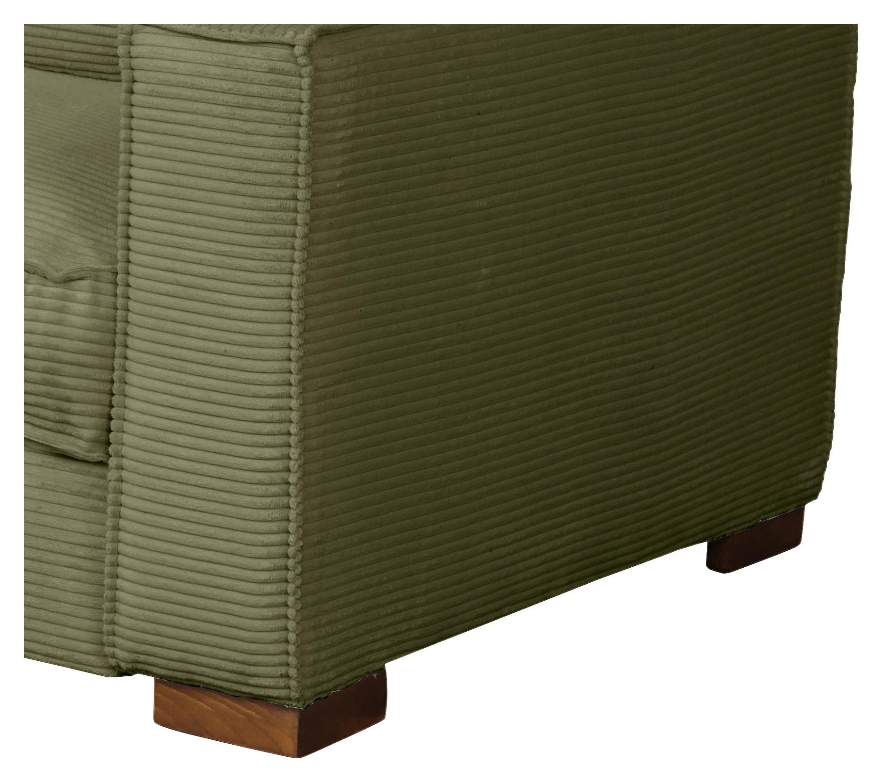 Schlafsofa Texas Grün Cord, B: 203 Cm - Dunkelbraun/Grün, Design, Textil (203/85/99cm) - MID.YOU