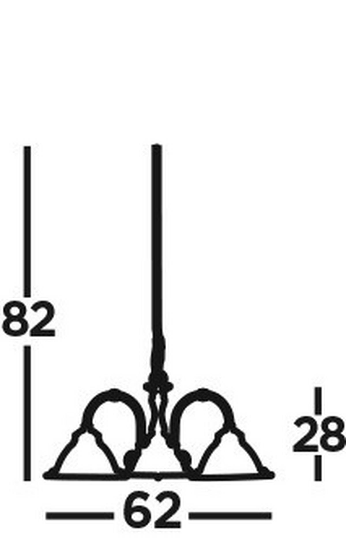 Hängeleuchte 9343-3 American Diner - Messingfarben, Design, Glas/Metall (62/82cm)