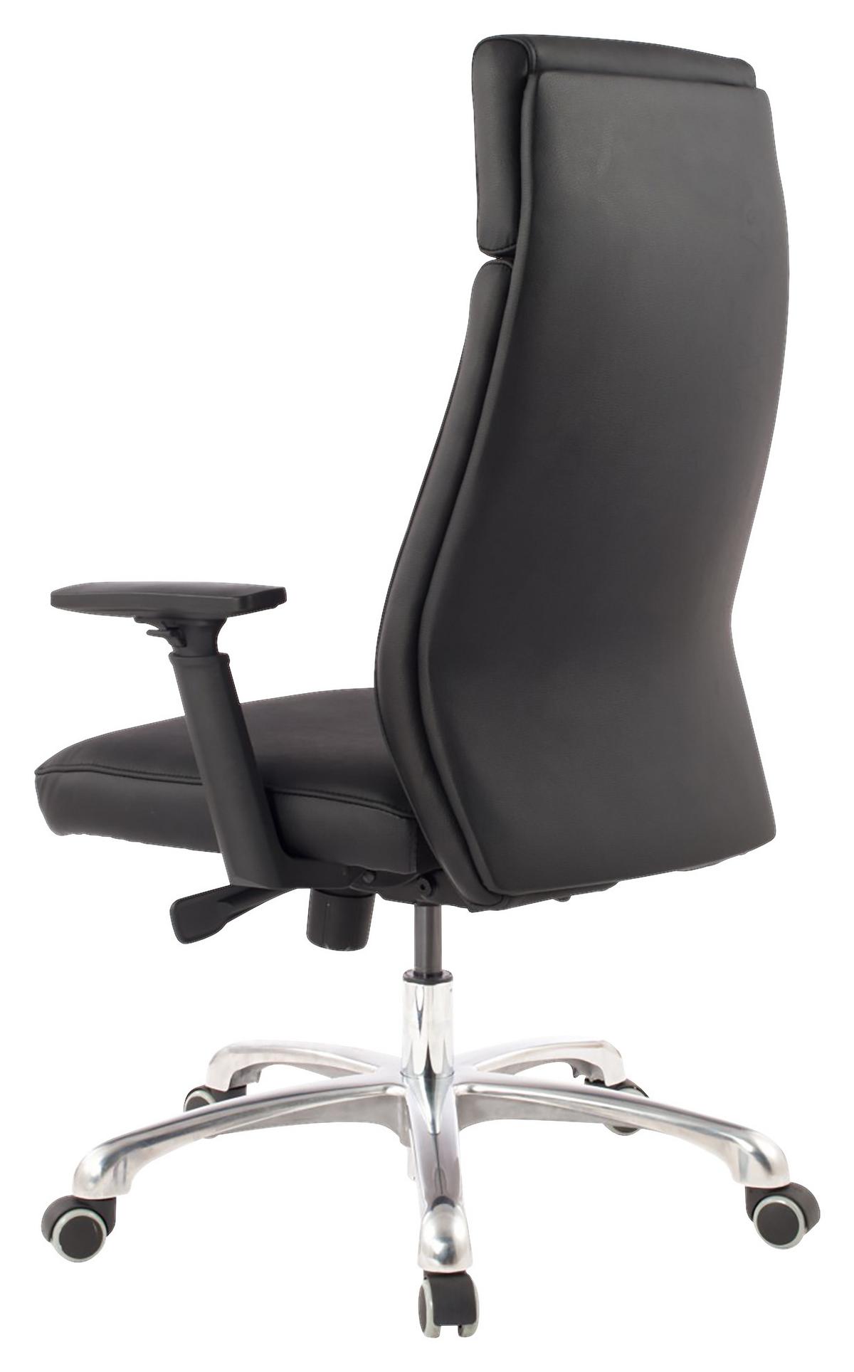Otočná židle z kůže PORTO černá - černá/barvy hliníku, Moderní, kov/plast (67,5/117,5/67,5cm) - MID.YOU