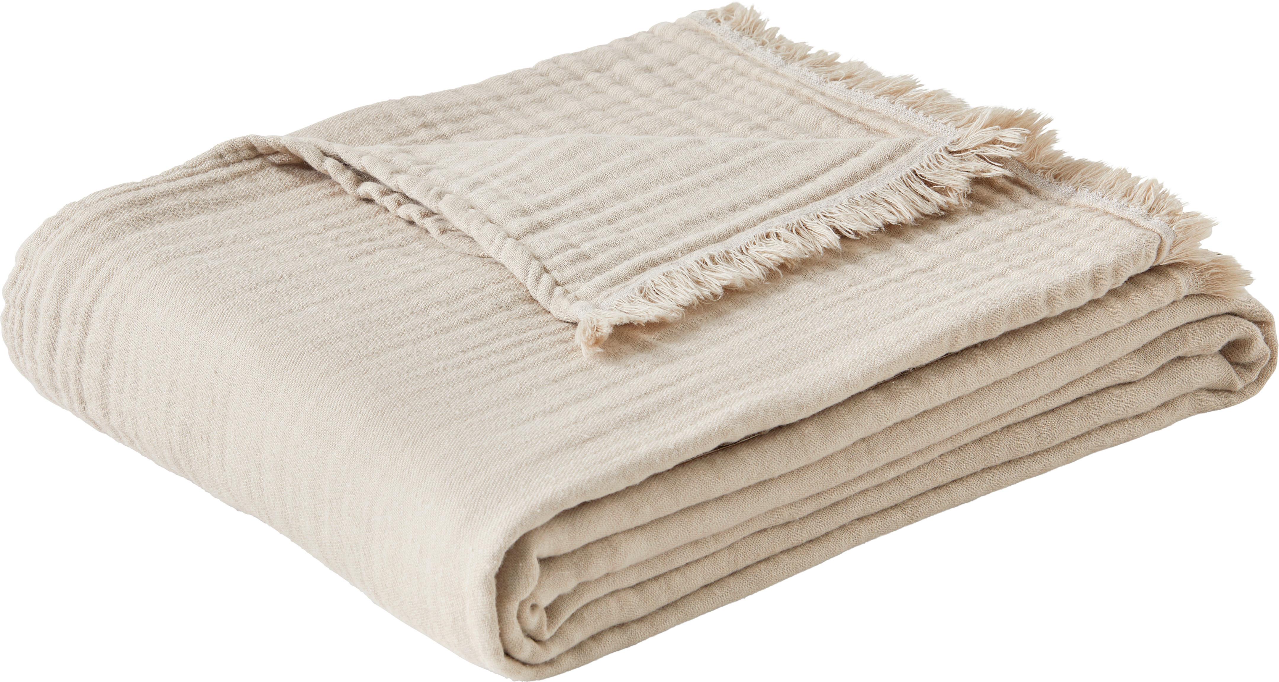 Denná Prikrývka Mirsa, 150/210cm, Béžová - béžová, Moderný, textil (150/210cm) - Premium Living