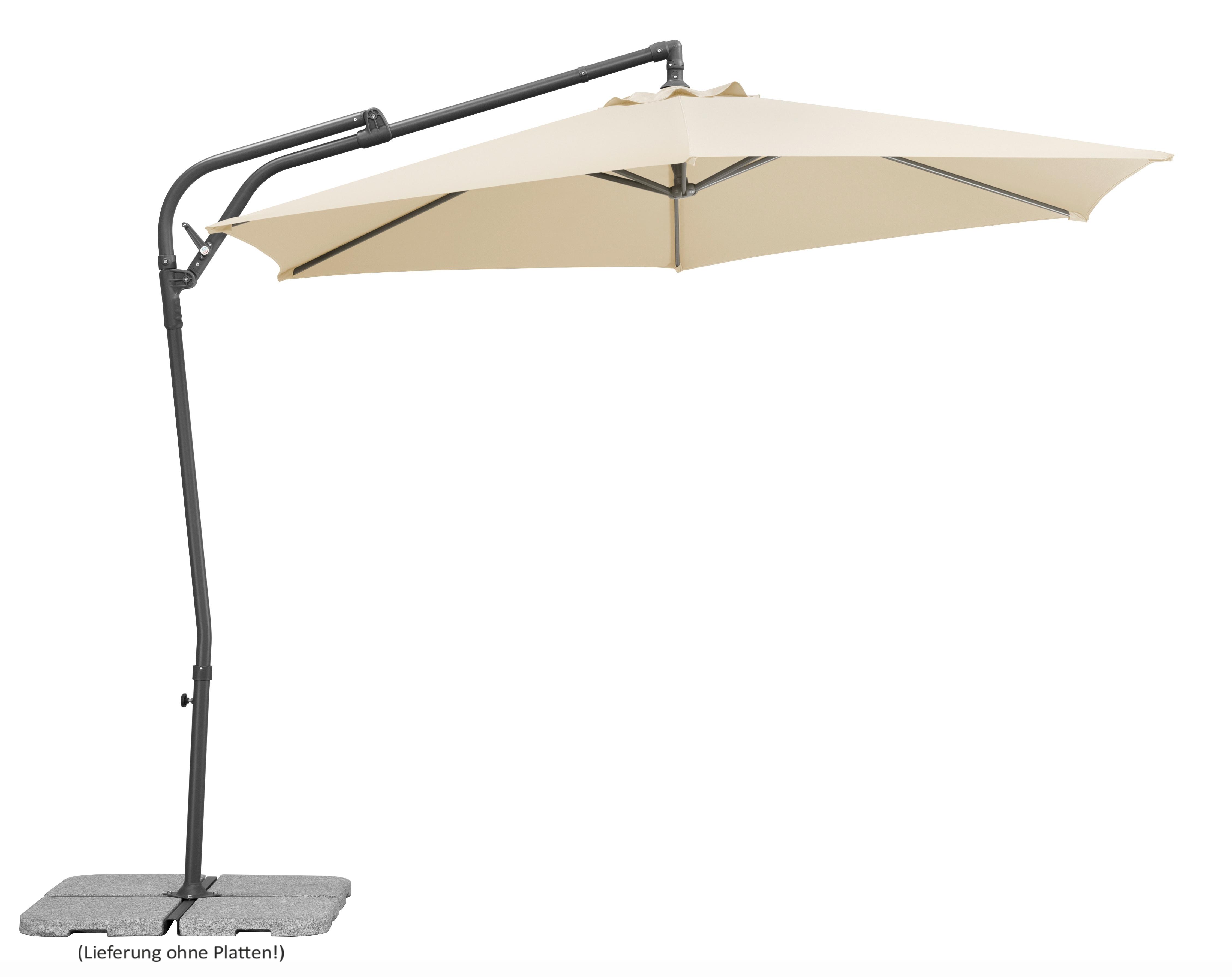 Ampelschirm 278x263x300 cm Naturfarben - Anthrazit/Naturfarben, Basics, Textil/Metall (278/263/300cm) - Schneider