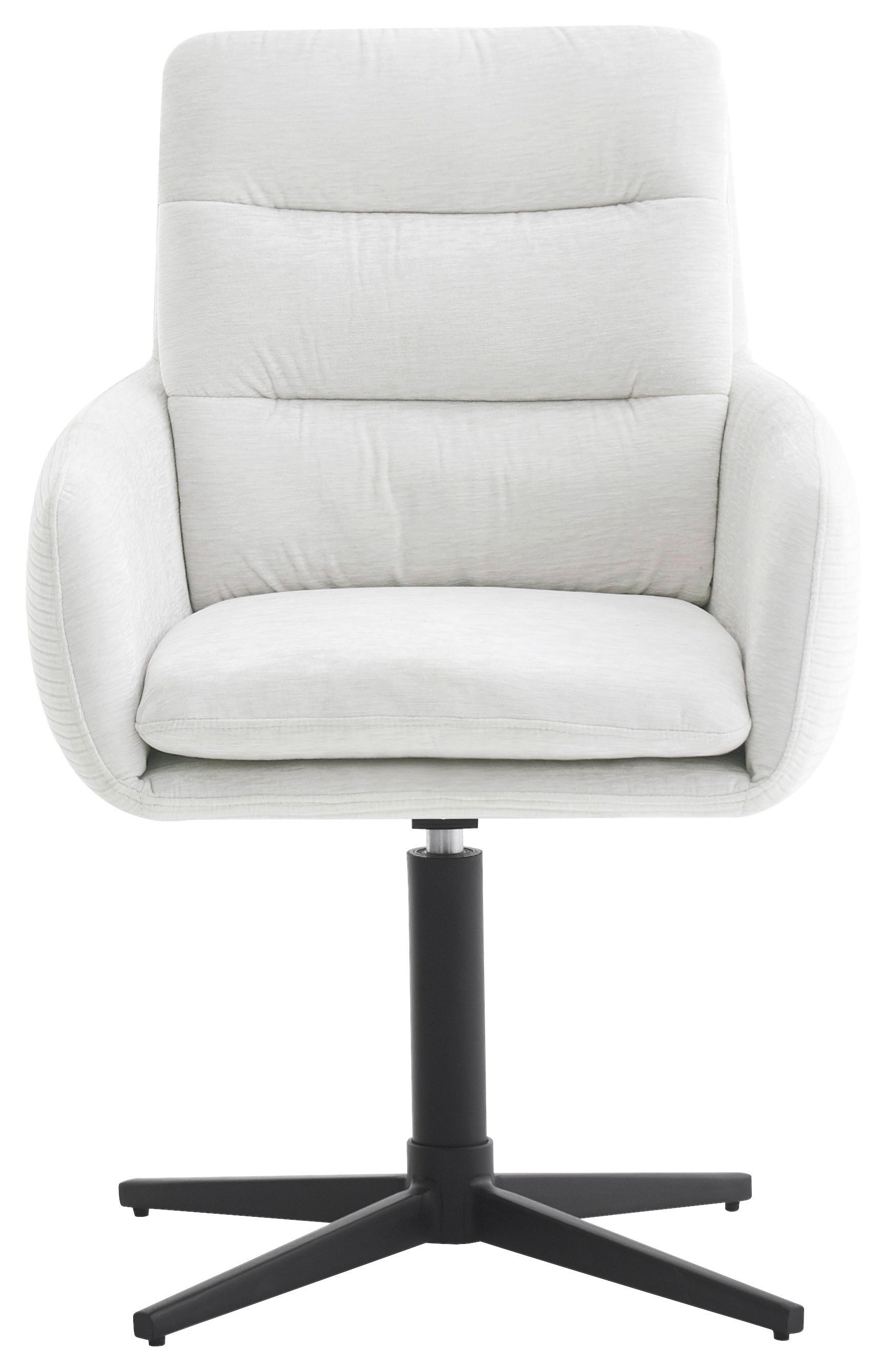 Židle s područkami Finja, bílá - bílá/černá, Moderní, kov/textil (59/88/62cm) - Premium Living