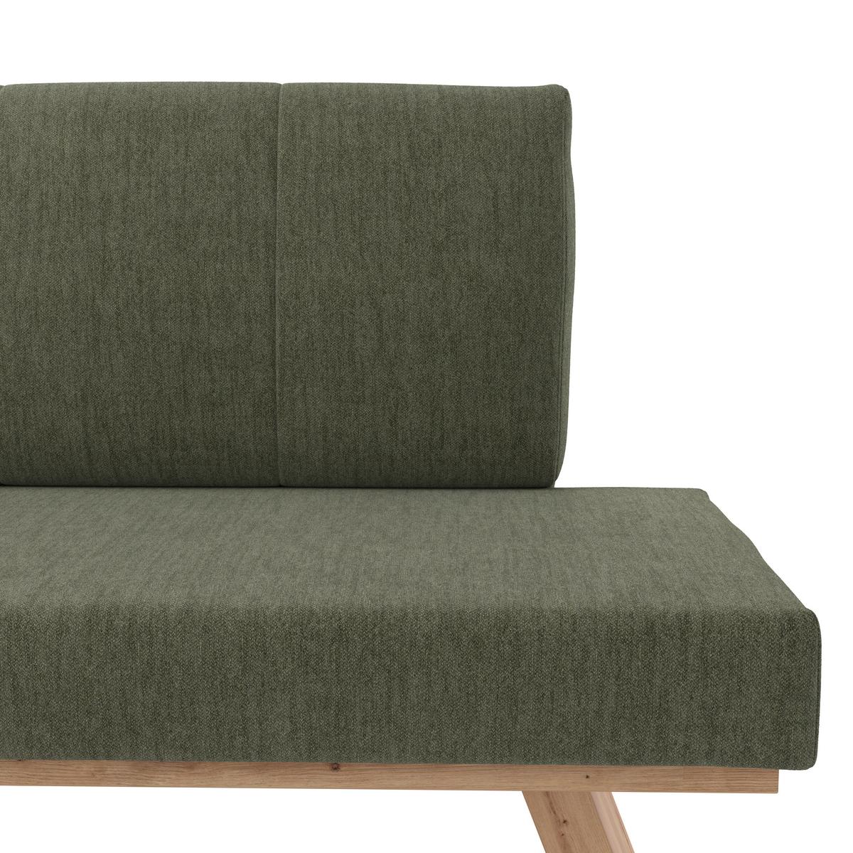 Eckbank Emma Ii Webstoff Grün, B: 140 Cm - Eichefarben/Grün, KONVENTIONELL, Holzwerkstoff/Textil (140/160cm)