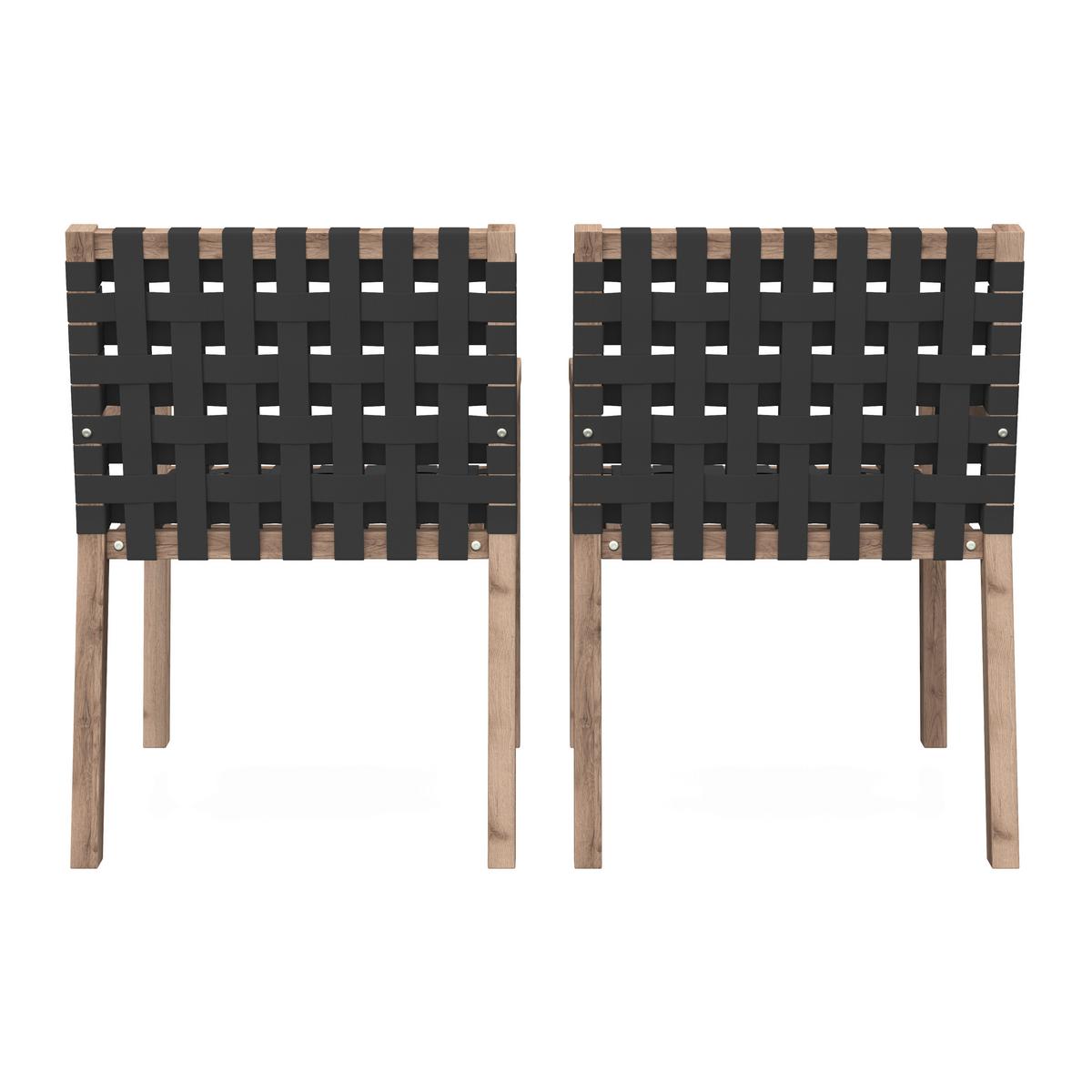 SADA ZAHRADNÍCH KŘESEL LAURIA - černá/barvy akácie, Moderní, dřevo/textil (61/84/59cm) - Bessagi Garden