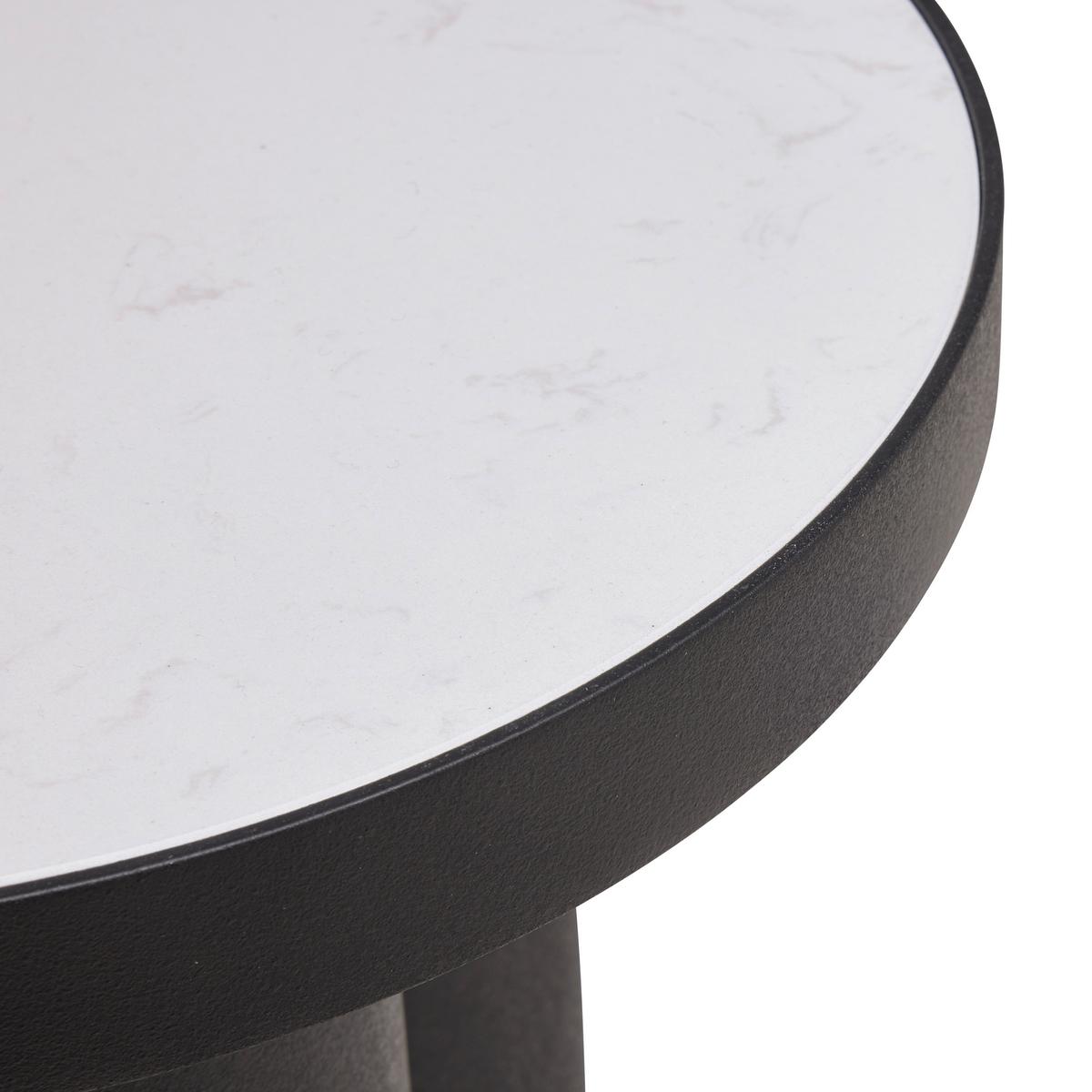 ODKLÁDACÍ STOLEK LYON -TREND- - bílá/černá, Moderní, kov/kámen (31/44cm) - Premium Living