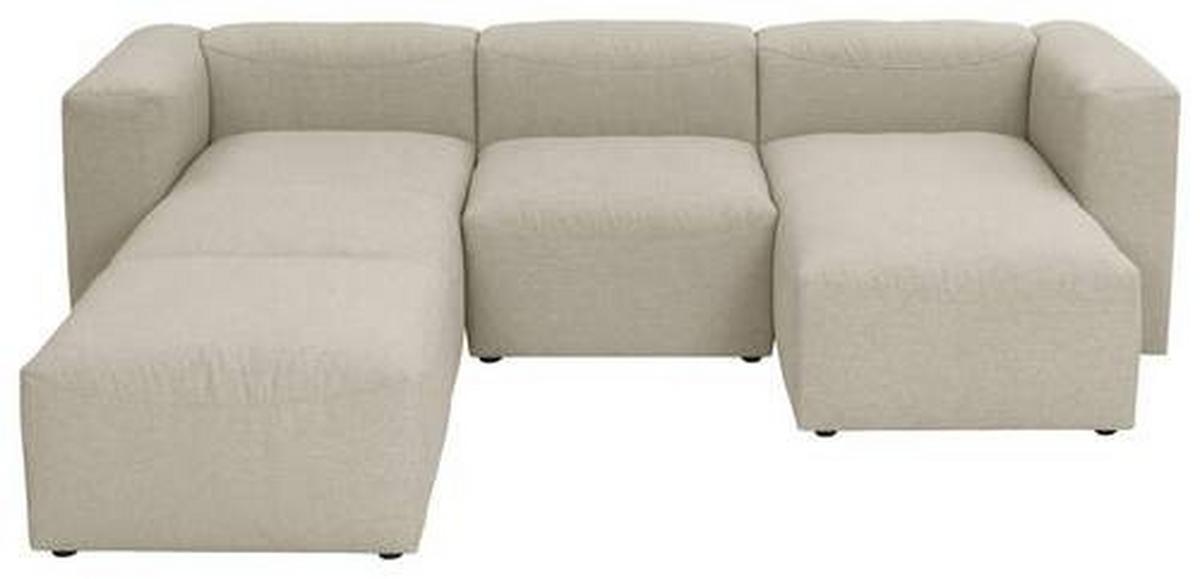 Wohnlandschaft Lena Creme Flachgewebe - Creme, Design, Textil (235/275/160cm) - Max Winzer