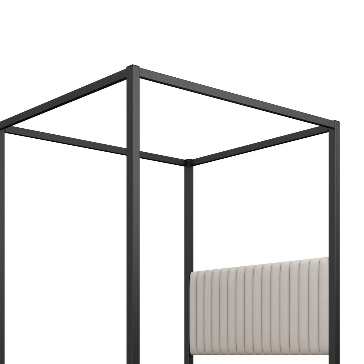 Čalúnená posteľ MONA 180x200, béžová - svetlohnedá/čierna, Modern, kov/drevo (180/200cm) - Bessagi Home