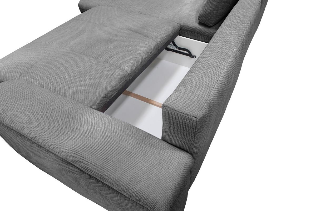 Ecksofa Casa Grande, Grau Schenkel: 178x268 cm - Silberfarben/Hellgrau, Design, Textil (178/268cm) - Livetastic