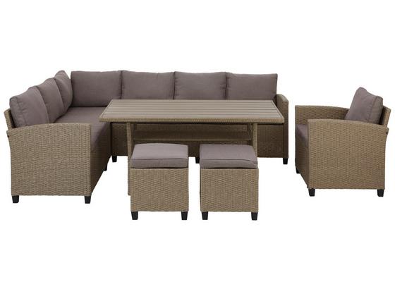 Loungegarnitur Porto II 6-Teilig - Hellgrau/Braun, MODERN, Kunststoff/Textil (175/232cm) - Luca Bessoni Loungegarnitur Porto II 6-Teilig - Hellgrau/Braun, MODERN, Kunststoff/Textil (175/232cm) - Luca Bessoni