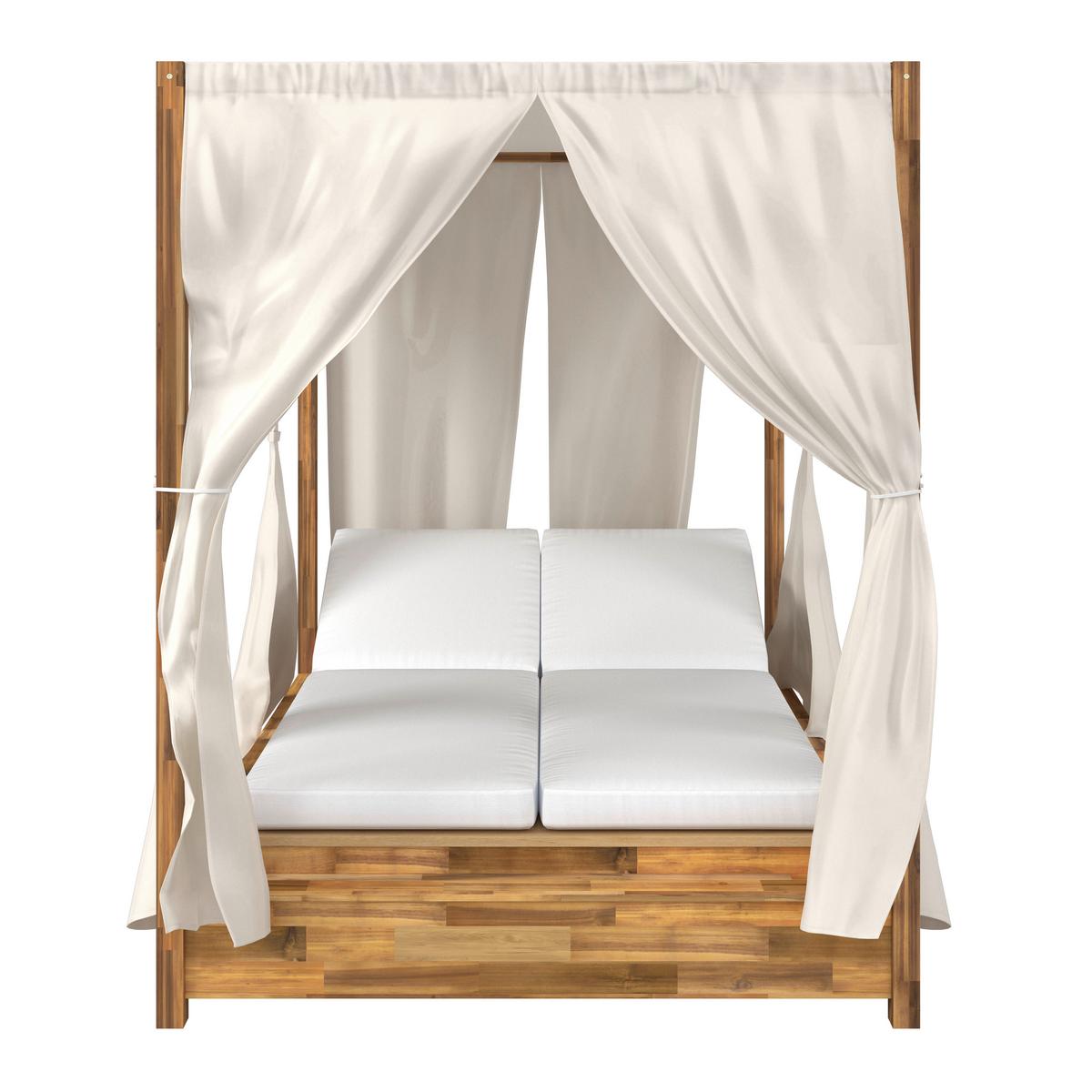 ZÁHRADNÁ POHOVKA MARTA - svetlosivá, Modern, drevo/textil (154/195/218cm) - Bessagi Garden