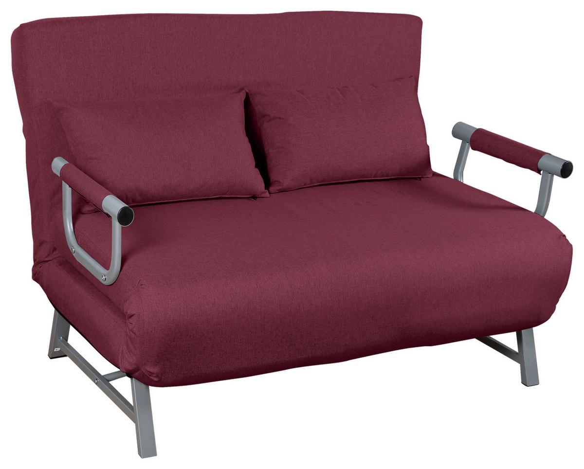 2-sitzer-sofa Mit Schlaffunktion Kolino B: 127cm - Rot/Grau, MODERN, Textil/Metall (127/95/78cm) - MID.YOU