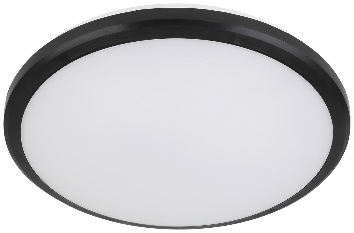 LED-Deckenleuchte Dorika Ø 26,5 cm mit Bewegungsmelder - Schwarz/Weiß, MODERN, Kunststoff (26,5/6,5cm) - Luca Bessoni