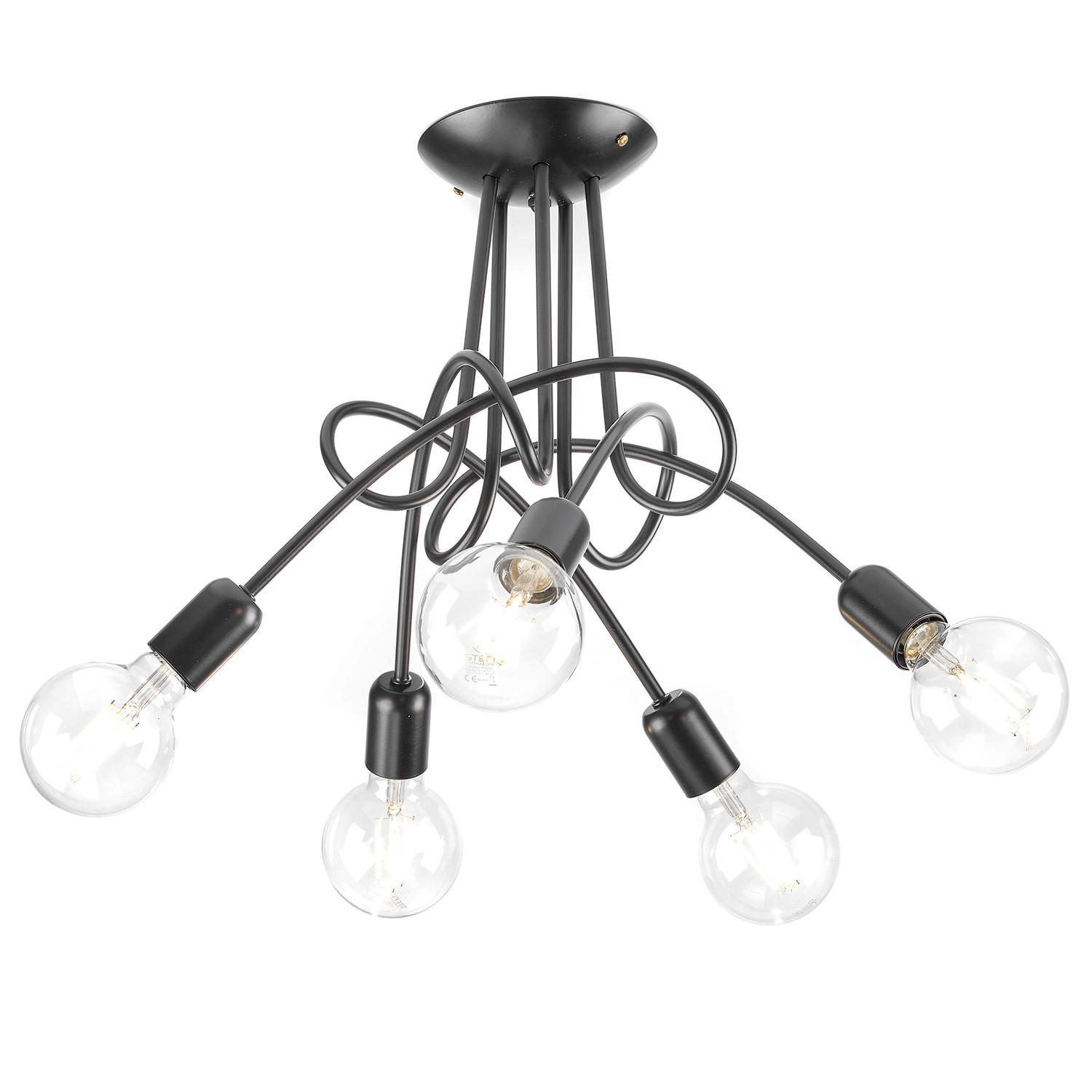 Deckenleuchte Schwarz L: 65 cm 22w - Schwarz, Basics, Metall (65/65/50cm)