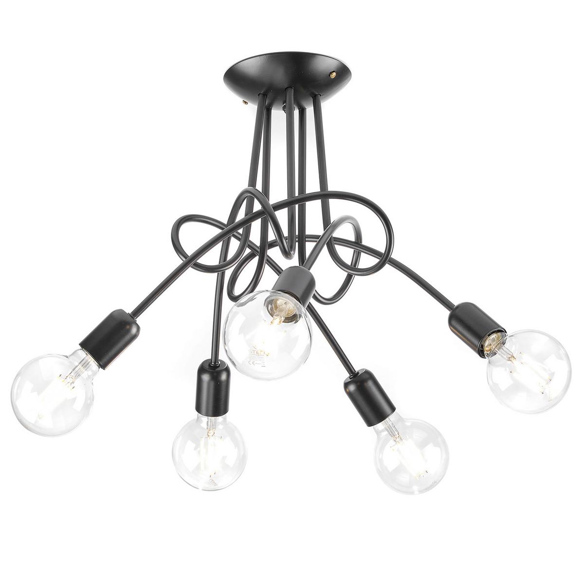 Deckenleuchte Schwarz L: 65 cm 22w - Schwarz, Basics, Metall (65/65/50cm)