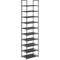Schuhregal Schwarz B: 45 Cm - Schwarz, Basics, Textil/Metall (45/173/28cm)