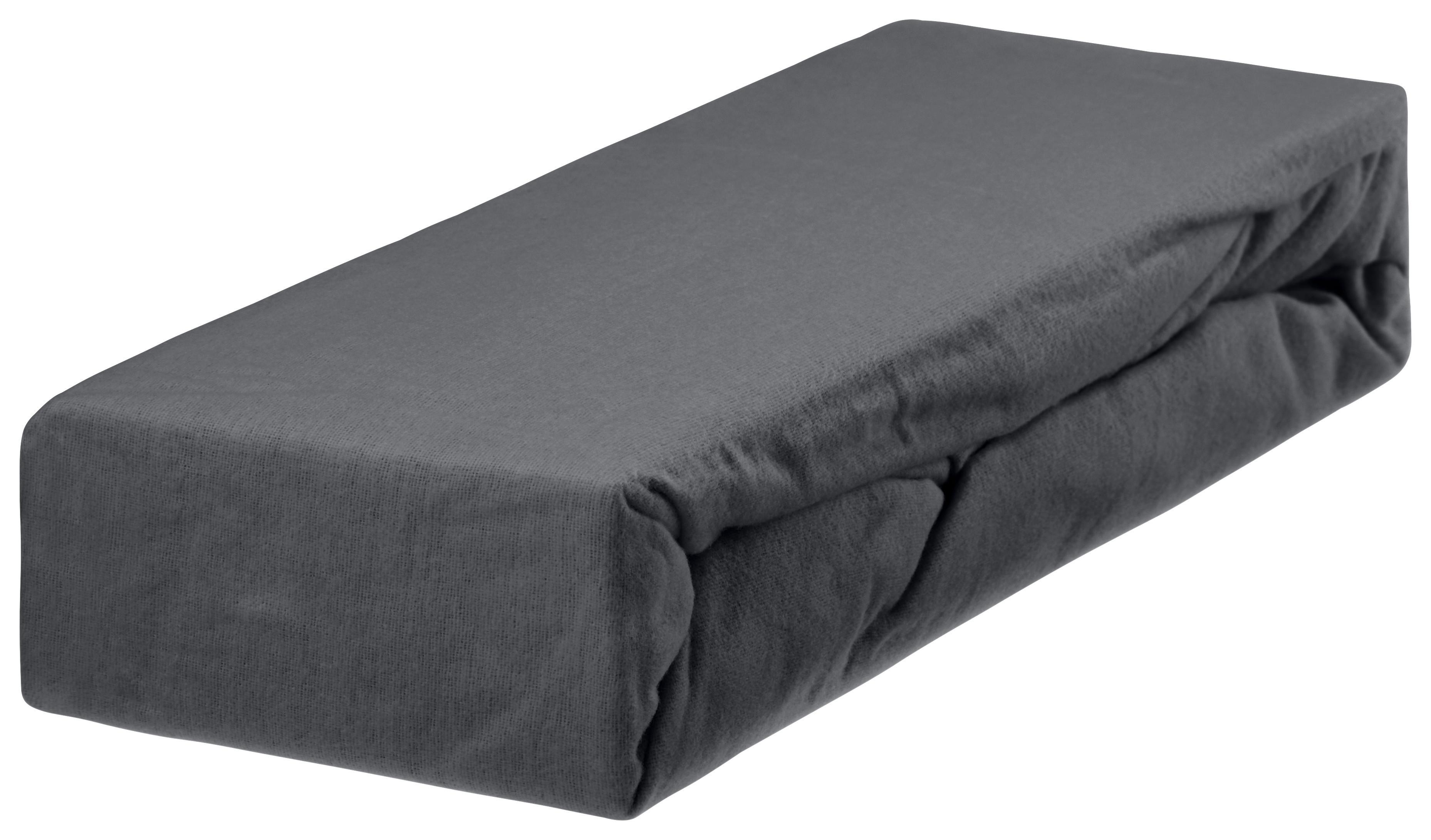 Spannleintuch Alaska - Anthrazit, KONVENTIONELL, Textil (90/200cm) - Ondega