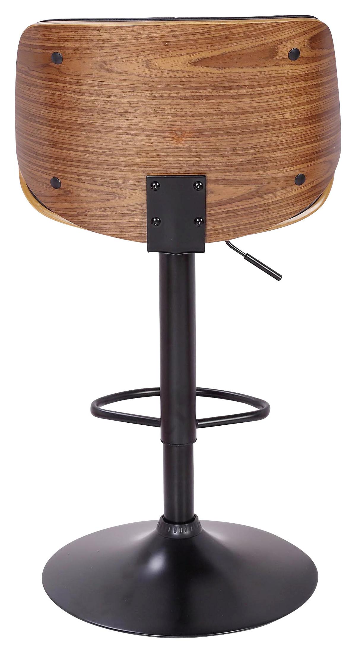 BAROVÁ ŽIDLE JEFF - černá/barvy vlašských ořechů, Lifestyle, kov/dřevo (47/87-108/50cm) - Premium Living