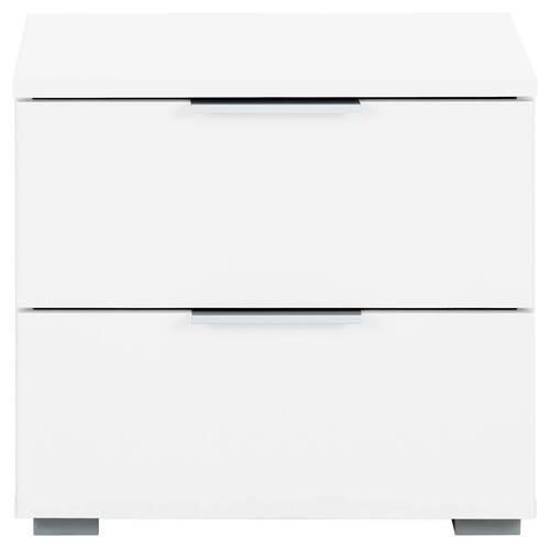 Nachtkästchen Weiß H: 43 Cm Alabama - Alufarben/Weiß, MODERN, Holzwerkstoff (47/43/42cm) - Rauch Möbel