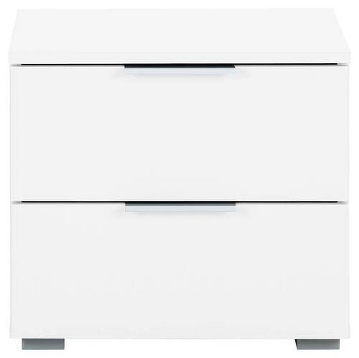 Nachtkästchen Weiß H: 43 Cm Alabama - Alufarben/Weiß, MODERN, Holzwerkstoff (47/43/42cm) - Rauch Möbel
